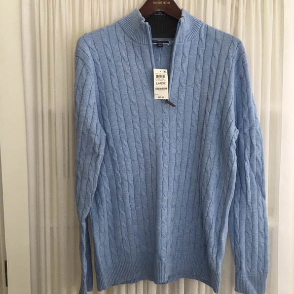 Club Room Men's Blue Cable Knit Sweater - Picture 2 of 5